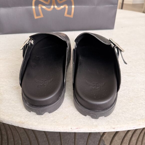 MCM Leather Men\'s Buckle‎ Clogs (Flat Mule In Black) Size 45 main image 4